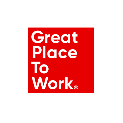 Great Places to Work logo - red background, white text