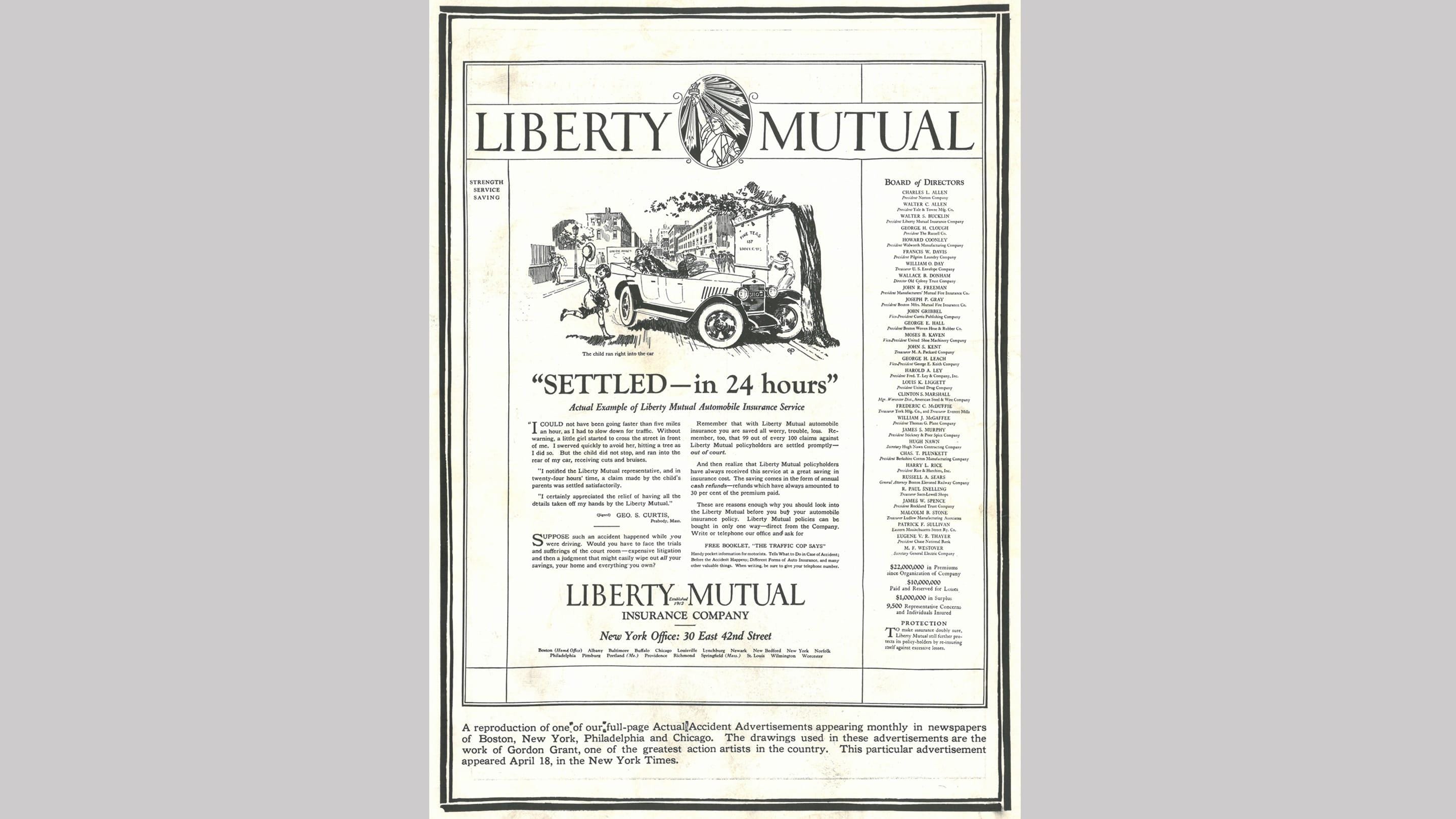 (slide 2 of 12) A 1920's auto insurance advertisement .